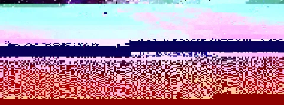 Trendy glitch pattern on dark background. Abstract geometric elements Stock Illustration