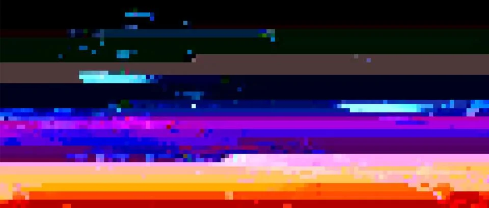 Trendy glitch pattern on dark background. Abstract geometric elements Stockillustratie