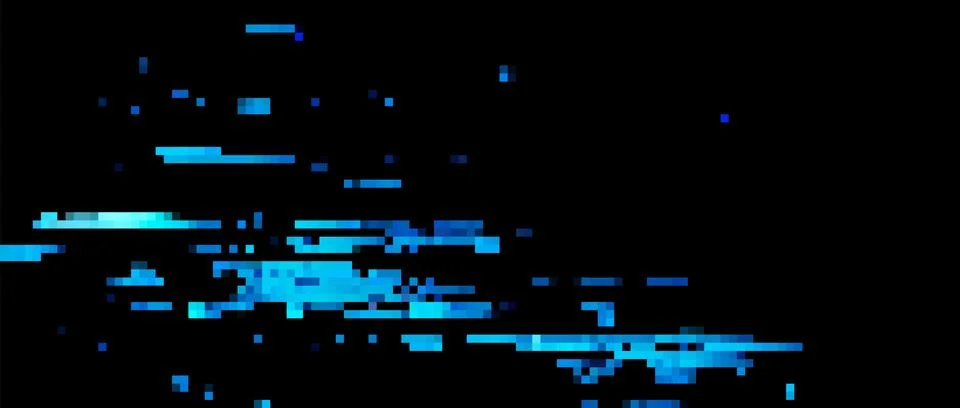 Trendy glitch pattern on dark background. Abstract geometric elements Stockillustratie