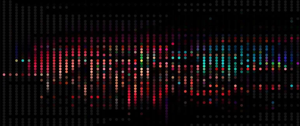 Trendy glitch pattern on dark background. Abstract geometric elements Stock Illustration