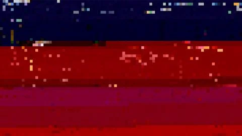 Trendy glitch pattern on dark background. Abstract geometric elements Illustrazione stock