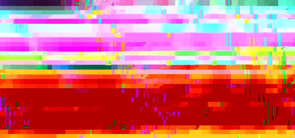 Trendy glitch pattern on dark background. Abstract geometric elements Stock Illustration