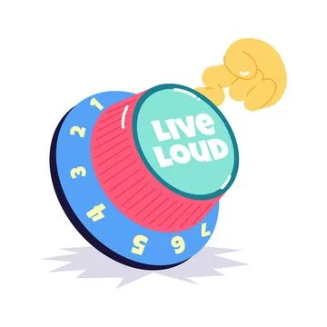Trendy glyph sticker of volume control knob, ready for use Illustrazione stock