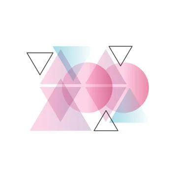 Trendy gradient geometric forms, colorful abstract design for label Stock Illustration