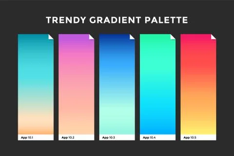 Trendy gradient swatches Stock Illustration