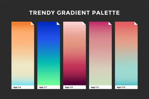 Trendy gradient swatches Stock Illustration