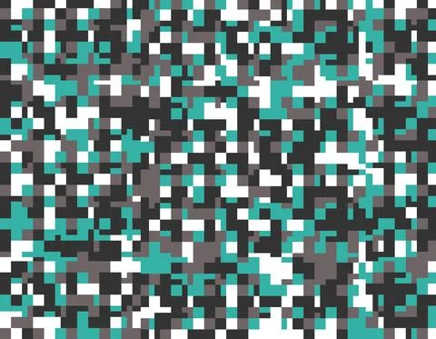 Trendy gray turquoise camouflage pattern with pixels Stock Illustration