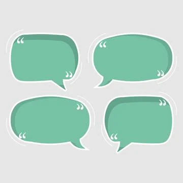 Trendy green speech bubbles and empty testimonial frames set vectors Иллюстрация