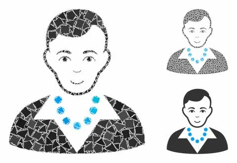 Trendy guy Composition Icon of Unequal Parts 스톡 일러스트