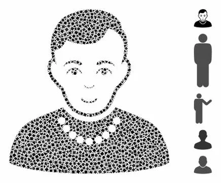 Trendy guy Mosaic Icon of Bumpy Parts Illustrazione stock