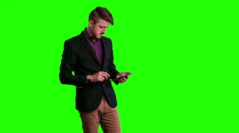 Trendy guy working with the tablet Stock Footage 47247513