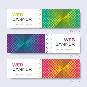 Trendy halftone abstract design vector web banners Stock Illustration
