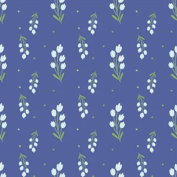 Trendy hand drawn floral pattern for kids.vector illustration Stock Illustration
