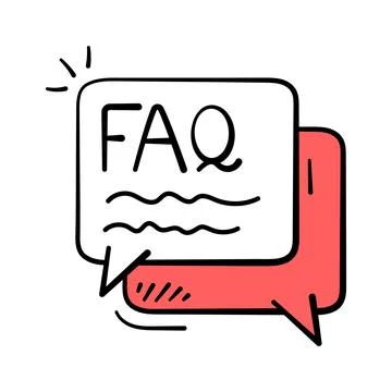A trendy hand drawn icon representing faq support system. 스톡 일러스트