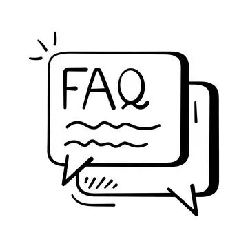 A trendy hand drawn icon representing faq support system. Stock Illustration