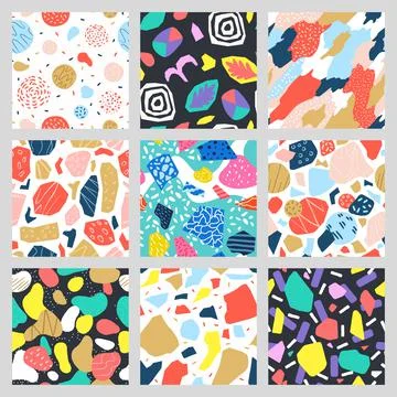 Trendy hand drawn textures. Stock Illustration