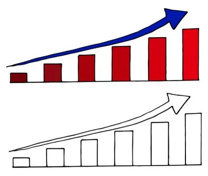 Trendy hand-drawn vector bar graph coordinate net design. Stock Illustration
