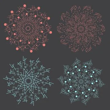 Trendy hipster colored circle 스톡 일러스트