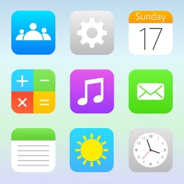 Trendy icons set Stock Illustration