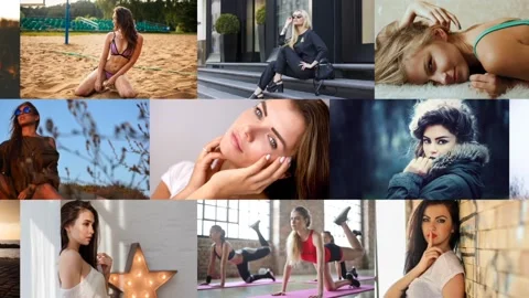 Trendy Image Grid Opener After Effects stock