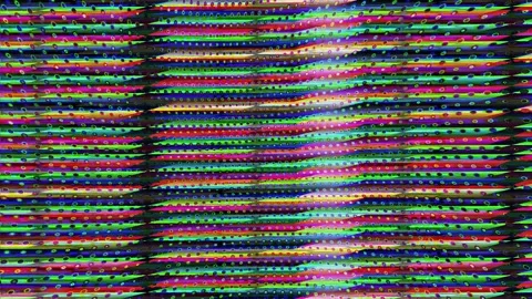 Trendy interference imitation blinking futuristic noisy iridescent lines Stock Footage 162921353