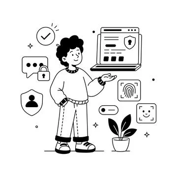 Trendy isometric illustration of cloud database and web hosting service. Stock Illustration