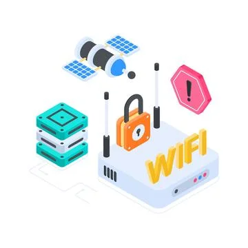 Trendy isometric illustration of computer displaying programming algorithmic 库存插图