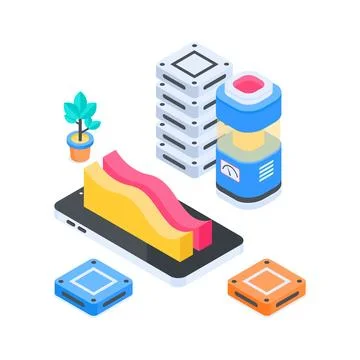 Trendy isometric illustration of html tag showing frontend coding concept. Stock Illustration