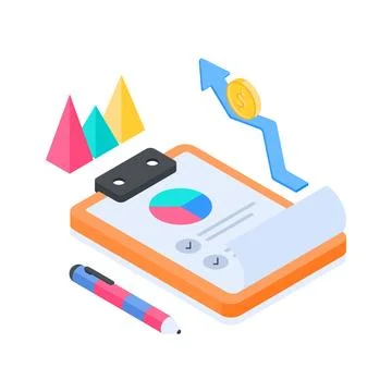 Trendy isometric illustration of study corner for comfortable online university Stock Illustration