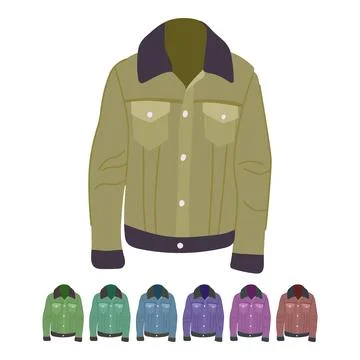 Trendy leather jacket male vector cartoon graphic 库存插图