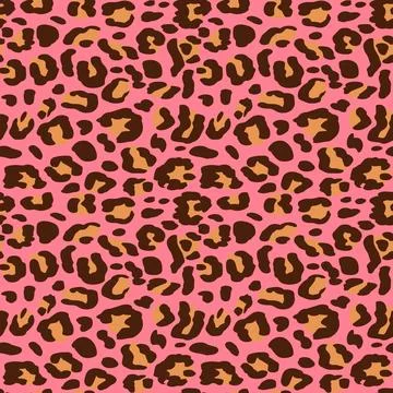 Trendy leopard print vector seamless on pink background. Animal pattern. Stock Illustration