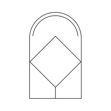 Trendy linear arch frame. Modern minimalist aesthetic line element, geometric Stock Illustration