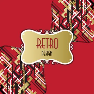 Trendy linear style bright design pattern with retro text  label. Stock Illustration