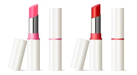 Trendy lipstick mock up set. Vector illustration. Stock Illustration