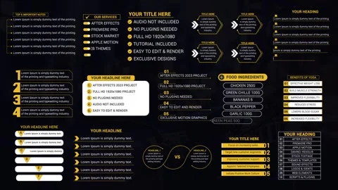 Trendy List Titles After Effects stock