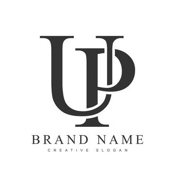 UP trendy logotype template. Initial letter u and p classic font style. Cre.. Stock Illustration