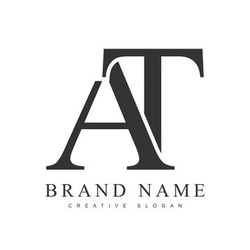 AT trendy logotype template. Initial letter a and t classic font style. Cre.. Stock Illustration