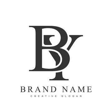 BY trendy logotype template. Initial letter b and y classic font style. Cre.. Stock Illustration