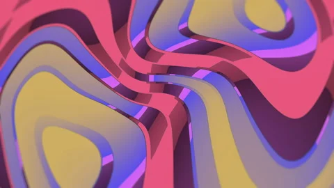 Trendy loop animation of colored wave flow lines. Modern iridescent background Stock Footage 163210826