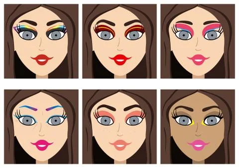 Trendy makeup Stock Illustration