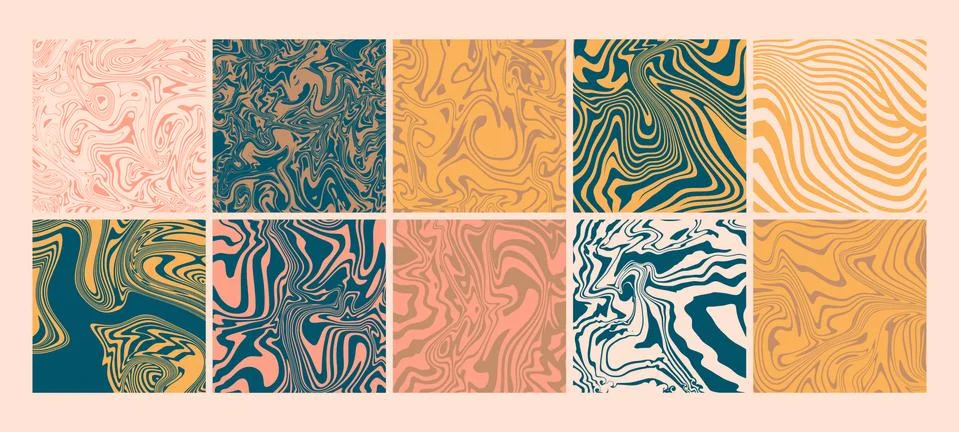 Trendy Marble Pattern Set Stock Illustration