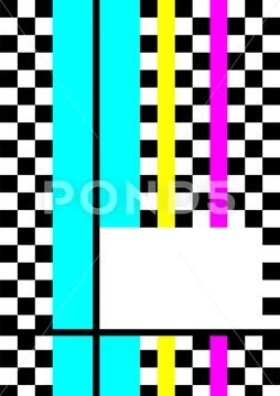 Trendy memphis group style poster color background Stock Illustration