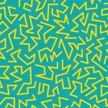 Trendy memphis style seamless pattern inspired by 80s, 90s retro fashion design Stock Illustration