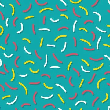 Trendy memphis style seamless pattern inspired by 80s, 90s retro fashion design Stock Illustration