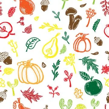 Trendy minimalism modern vegetable pattern Grunge, shabby texture of elements Stockillustratie