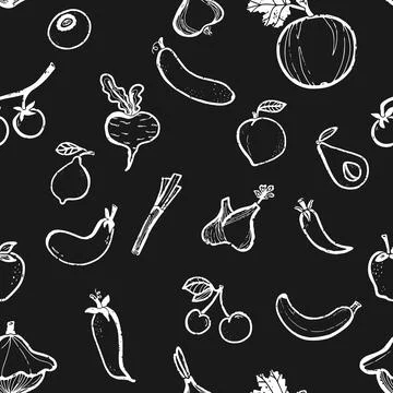 Trendy minimalism modern vegetable pattern Grunge, shabby texture of elements 스톡 일러스트