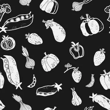 Trendy minimalism modern vegetable pattern Grunge, shabby texture of elements 스톡 일러스트