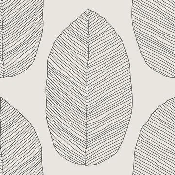 Trendy minimalist seamless botanical pattern with line art composition Stock Illustration