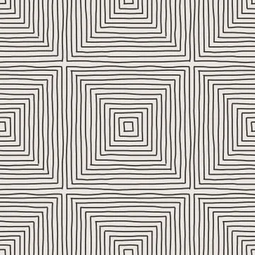 Trendy minimalist seamless pattern with abstract creative hand drawn composit Stock Illustration