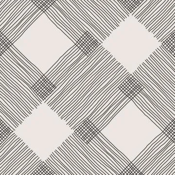 Trendy minimalist seamless pattern with abstract creative hand drawn composition Illustrazione stock